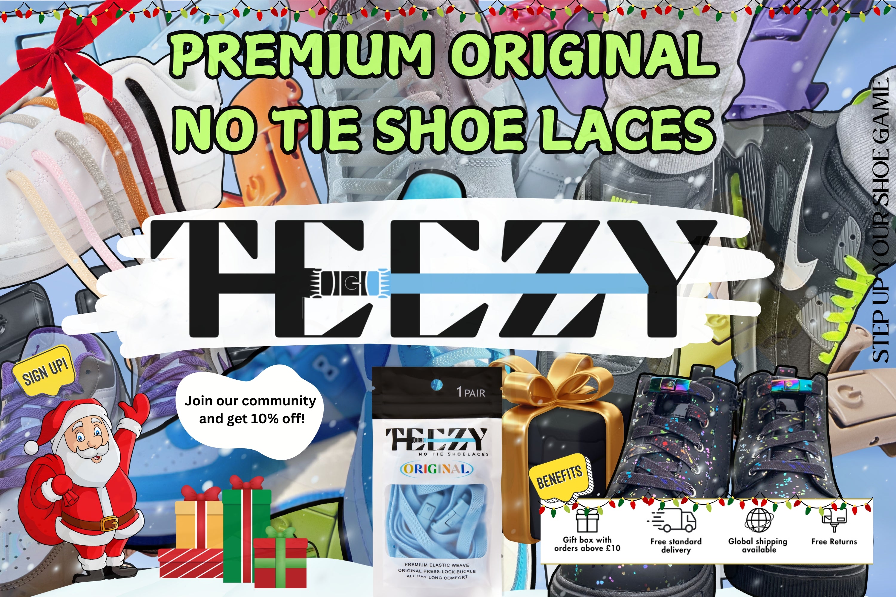 TEEZY No Tie Elastic Shoe Laces For Trainers UK